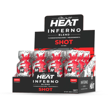 STRAIGHT HEAT INFERNO BLEND 7 HYDROXY + PSEUDO KRATOM SHOTS 12CT/PK